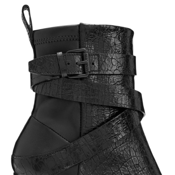 All Saints Havana Crocodile Leather Boots Size 8 - Picture 2 of 13